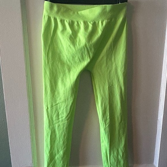 Neon Lime Green Leggings - Picture 1 of 4